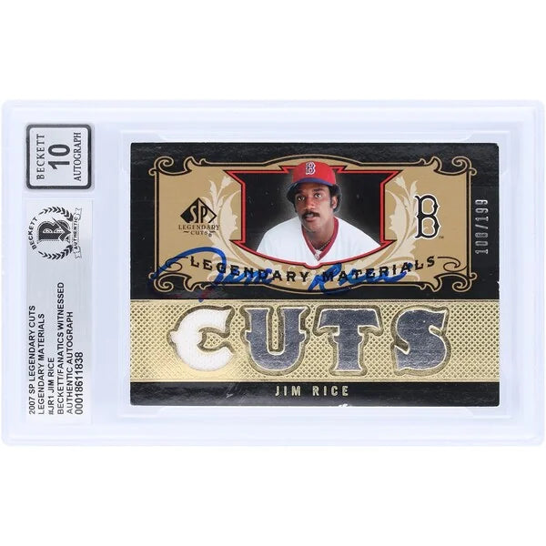 Jim Rice Signed 2007 Upper Deck SP Legendary Cuts Card | Graded 10