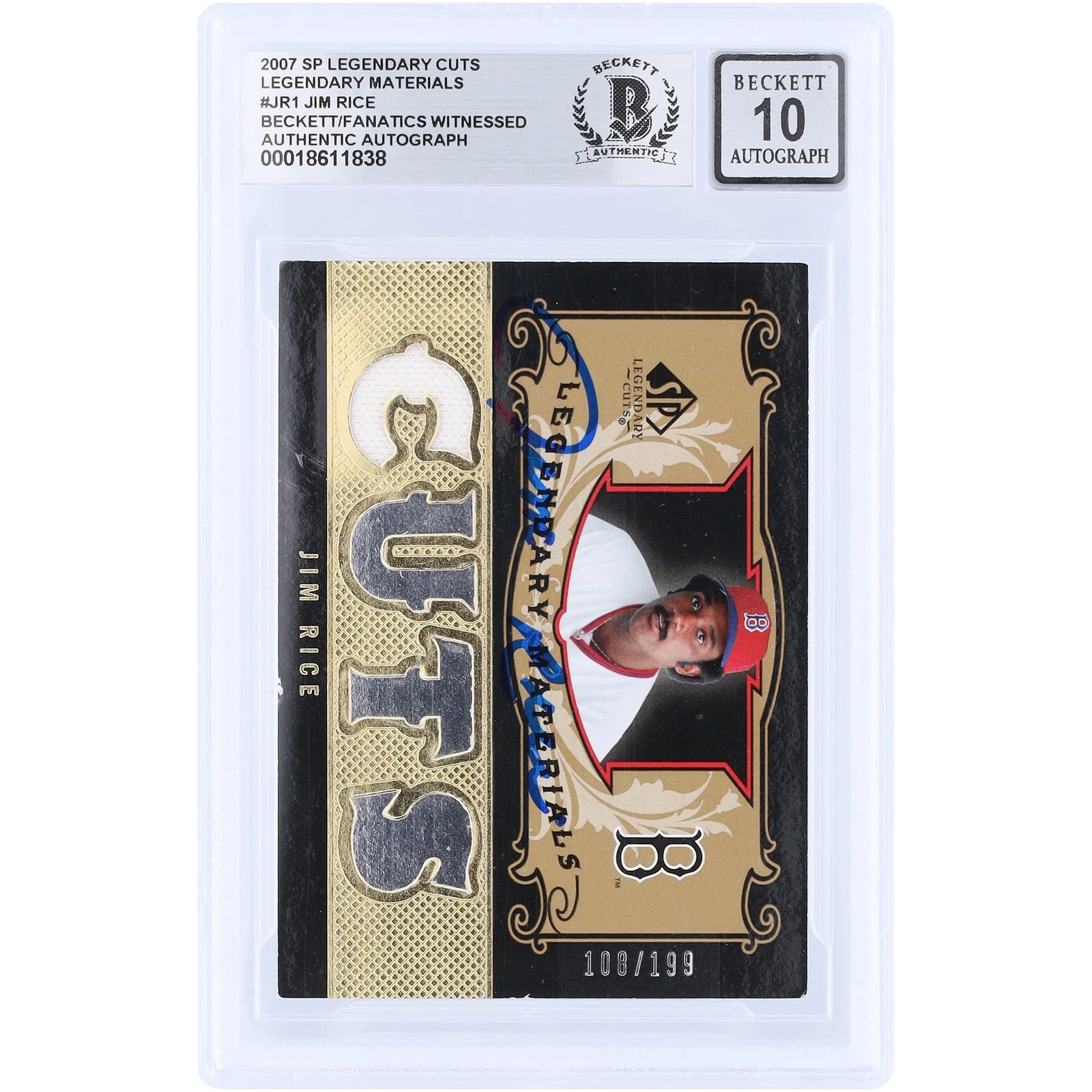Jim Rice Signed 2007 Upper Deck SP Legendary Cuts Card | Graded 10