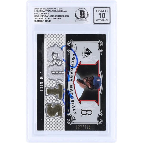Jim Rice Signed 2007 Upper Deck SP Legendary Cuts Card | Graded 10
