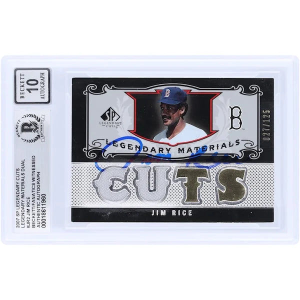 Jim Rice Signed 2007 Upper Deck SP Legendary Cuts Card | Graded 10