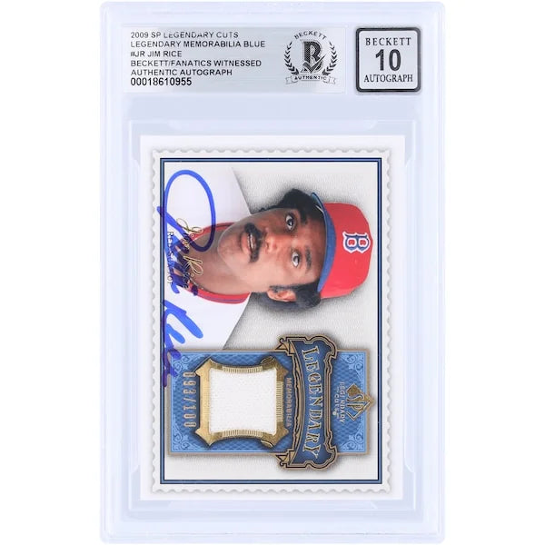 Jim Rice Signed 2009 Upper Deck SP Legendary Cuts Card | Graded 10
