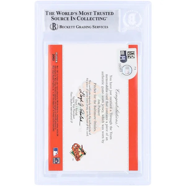 Jim Palmer Signed 2002 Fleer Greats Through the Years Card | Beckett Authenticated