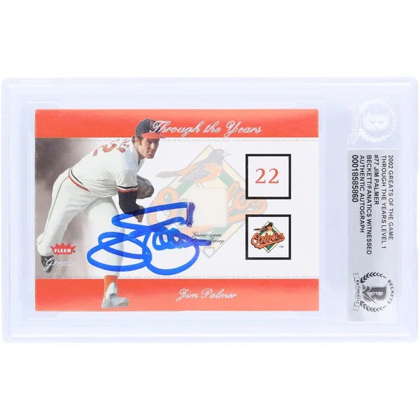 Jim Palmer Signed 2002 Fleer Greats Through the Years Card | Beckett Authenticated