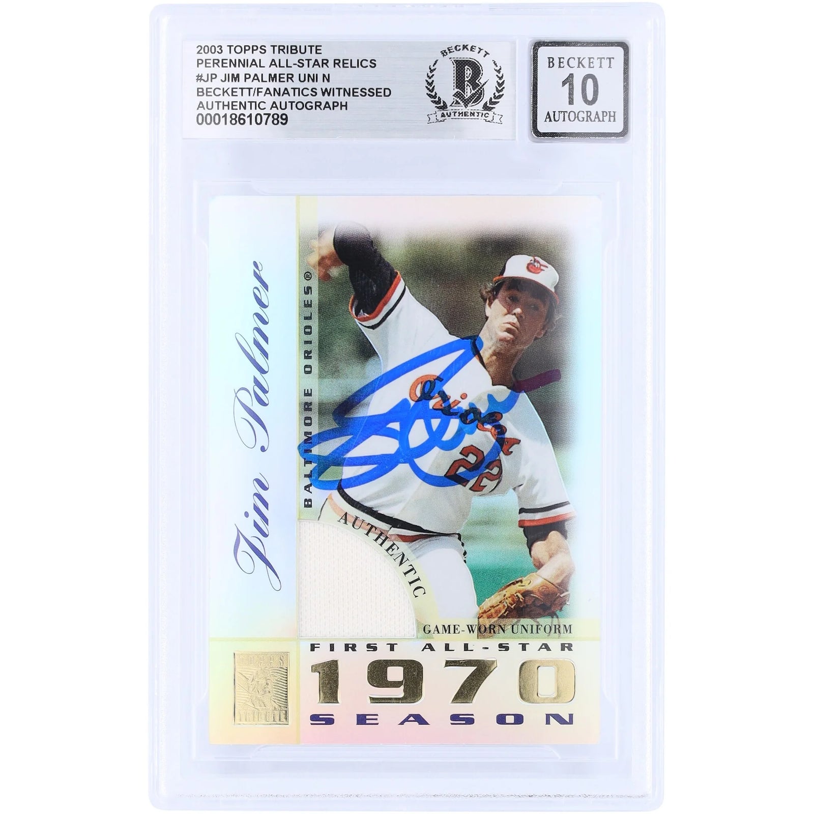 Jim Palmer Signed 2003 Topps Tribute Perennial All-Star Card | Beckett 10