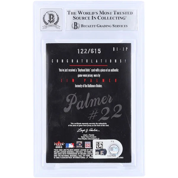 Jim Palmer Signed 2003 Fleer Rookies & Greats Card | Graded 10
