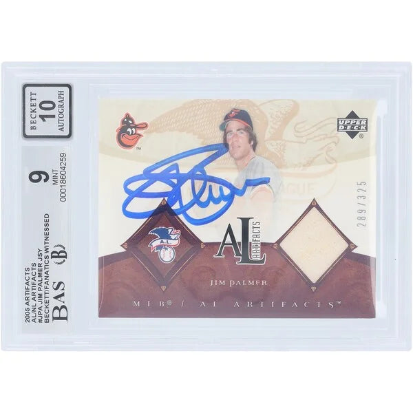 Jim Palmer Signed 2005 Upper Deck AL Artifacts Card | Beckett Graded 9