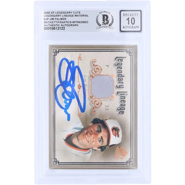 Jim Palmer Signed 2005 Upper Deck SP Legendary Cuts Card | Beckett 10