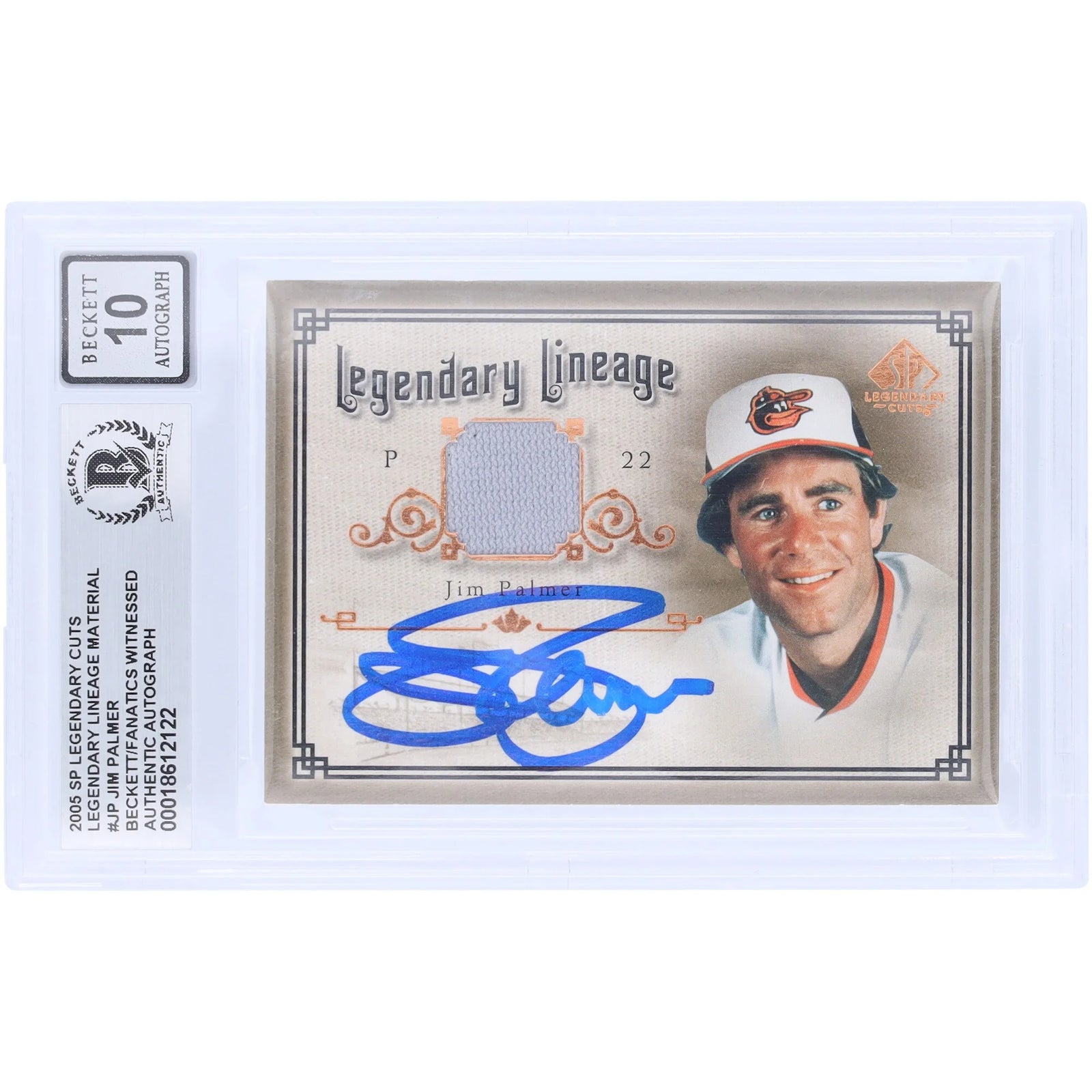 Jim Palmer Signed 2005 Upper Deck SP Legendary Cuts Card | Beckett 10