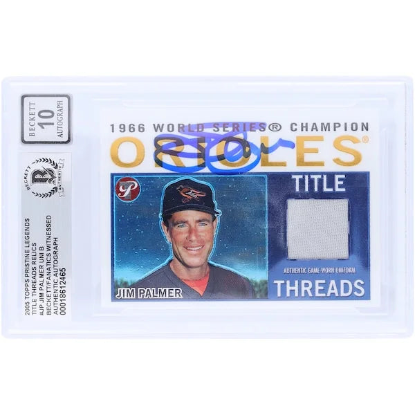 Jim Palmer Signed 2005 Topps Pristine Legends Card | Beckett 10