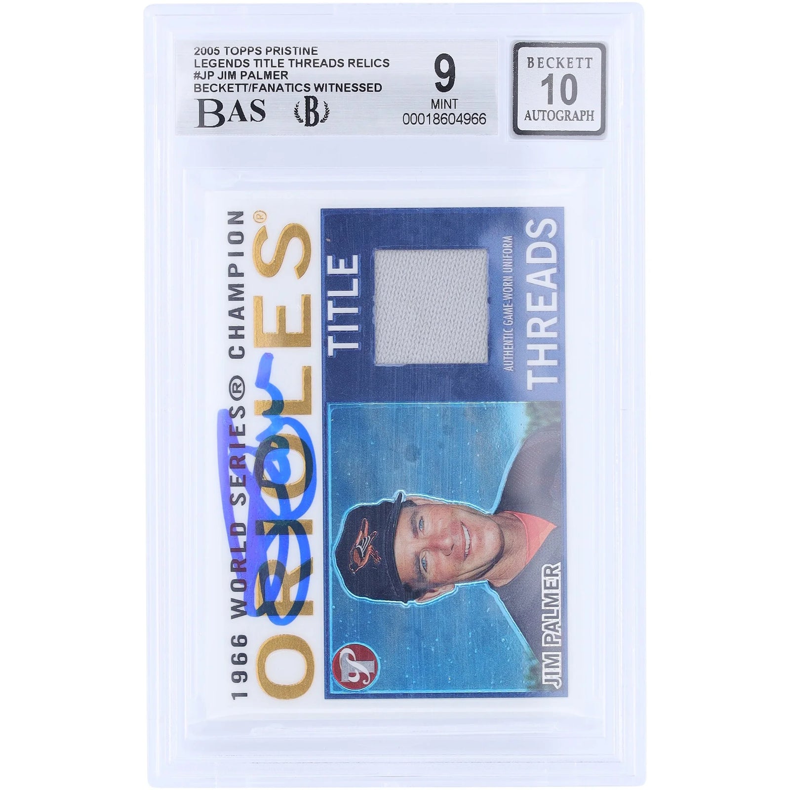 Jim Palmer Signed 2005 Topps Pristine Legends Card | Beckett Graded 9