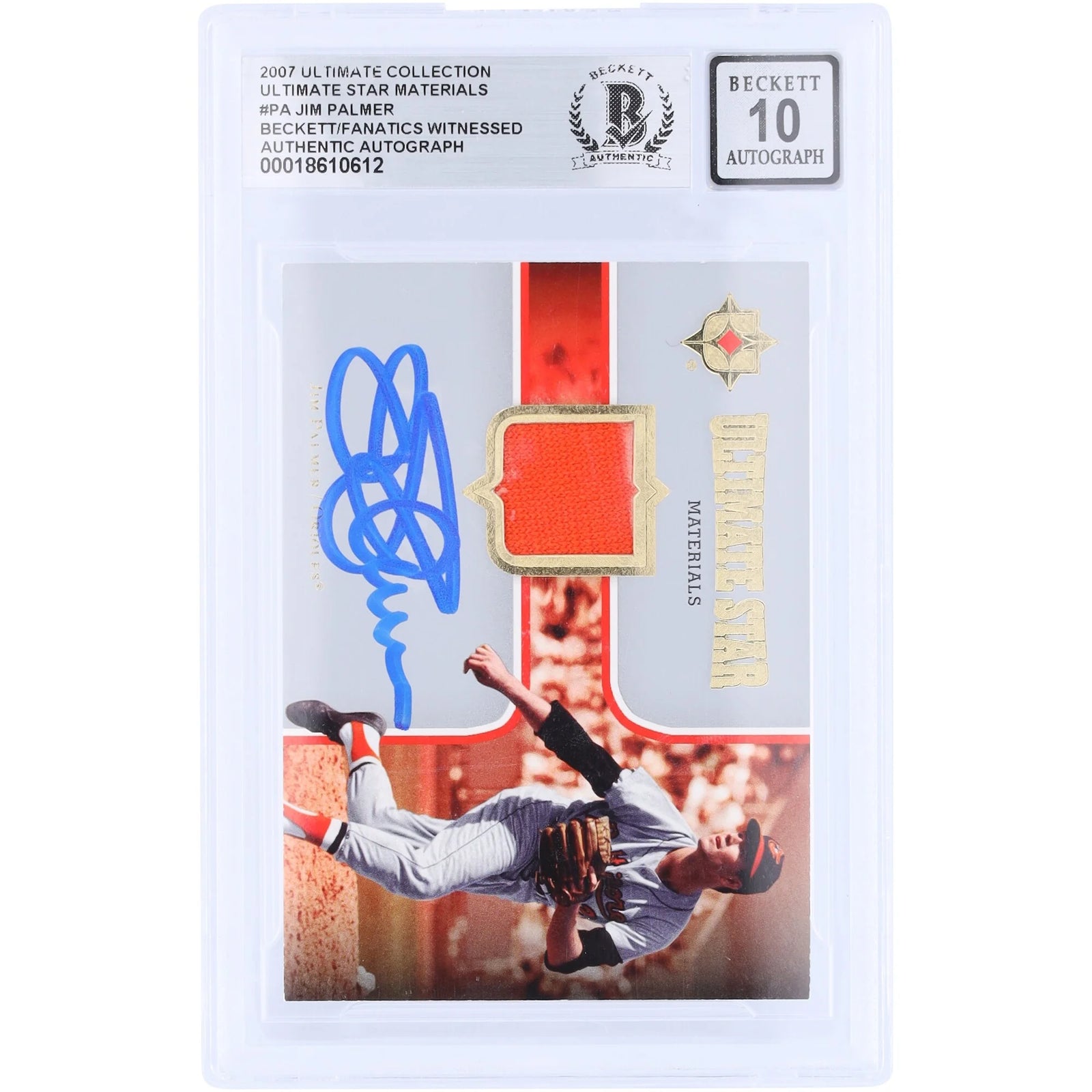 Jim Palmer Signed 2007 Upper Deck Ultimate Collection Relic Card | Graded 10