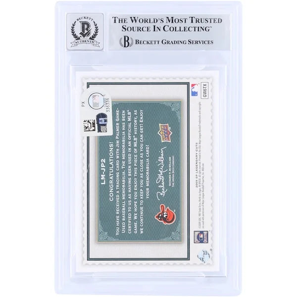 Jim Palmer Signed 2009 Upper Deck SP Legendary Cuts Card | Graded 10