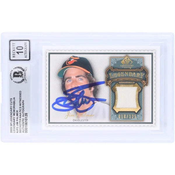 Jim Palmer Signed 2009 Upper Deck SP Legendary Cuts Card | Graded 10