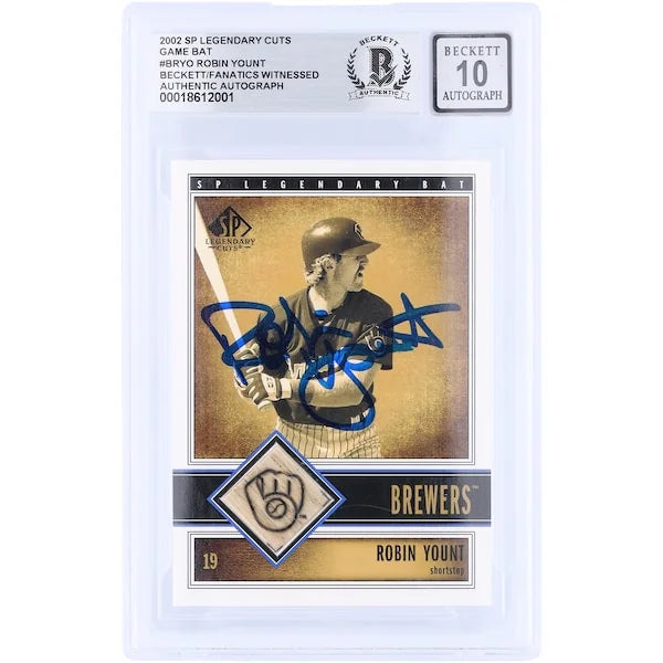 Robin Yount Signed 2002 Upper Deck SP Legendary Cuts Card | Beckett Graded 10