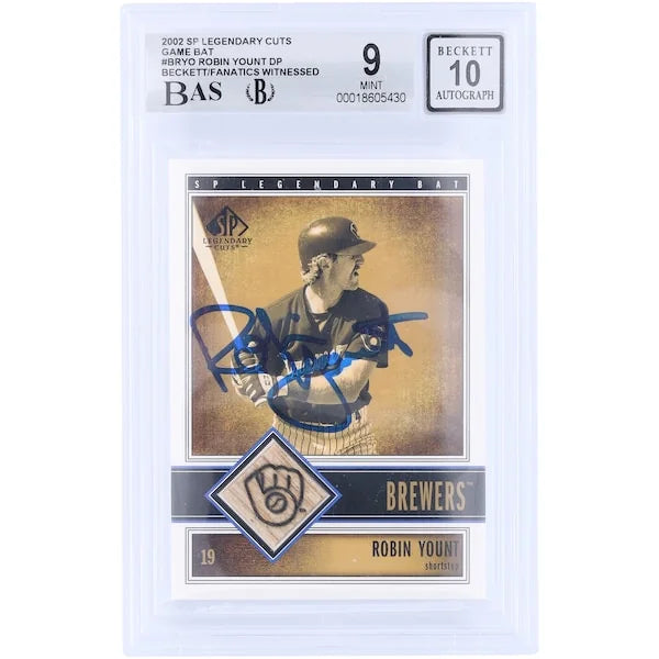 Robin Yount Signed 2002 Upper Deck SP Legendary Cuts Card | Beckett 9