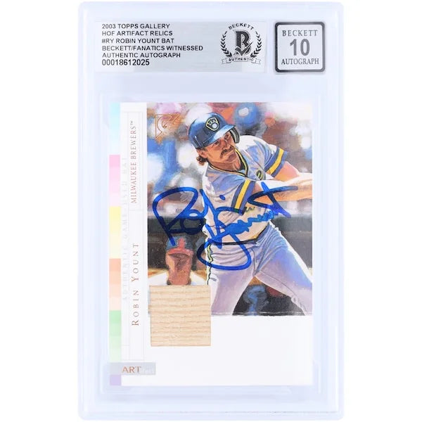 Robin Yount Signed 2003 Topps Gallery Artifact Card | Graded 10