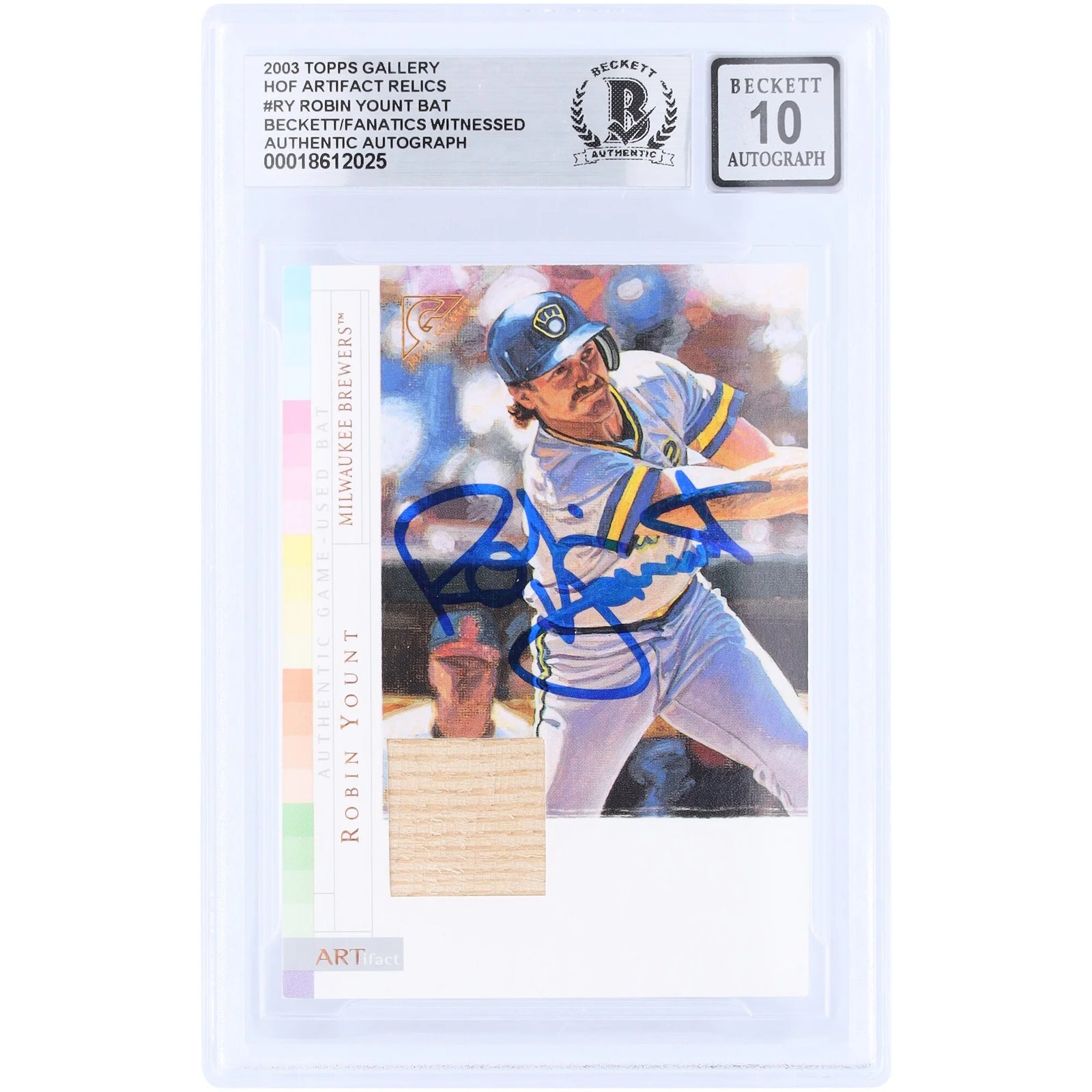Robin Yount Signed 2003 Topps Gallery Artifact Card | Graded 10