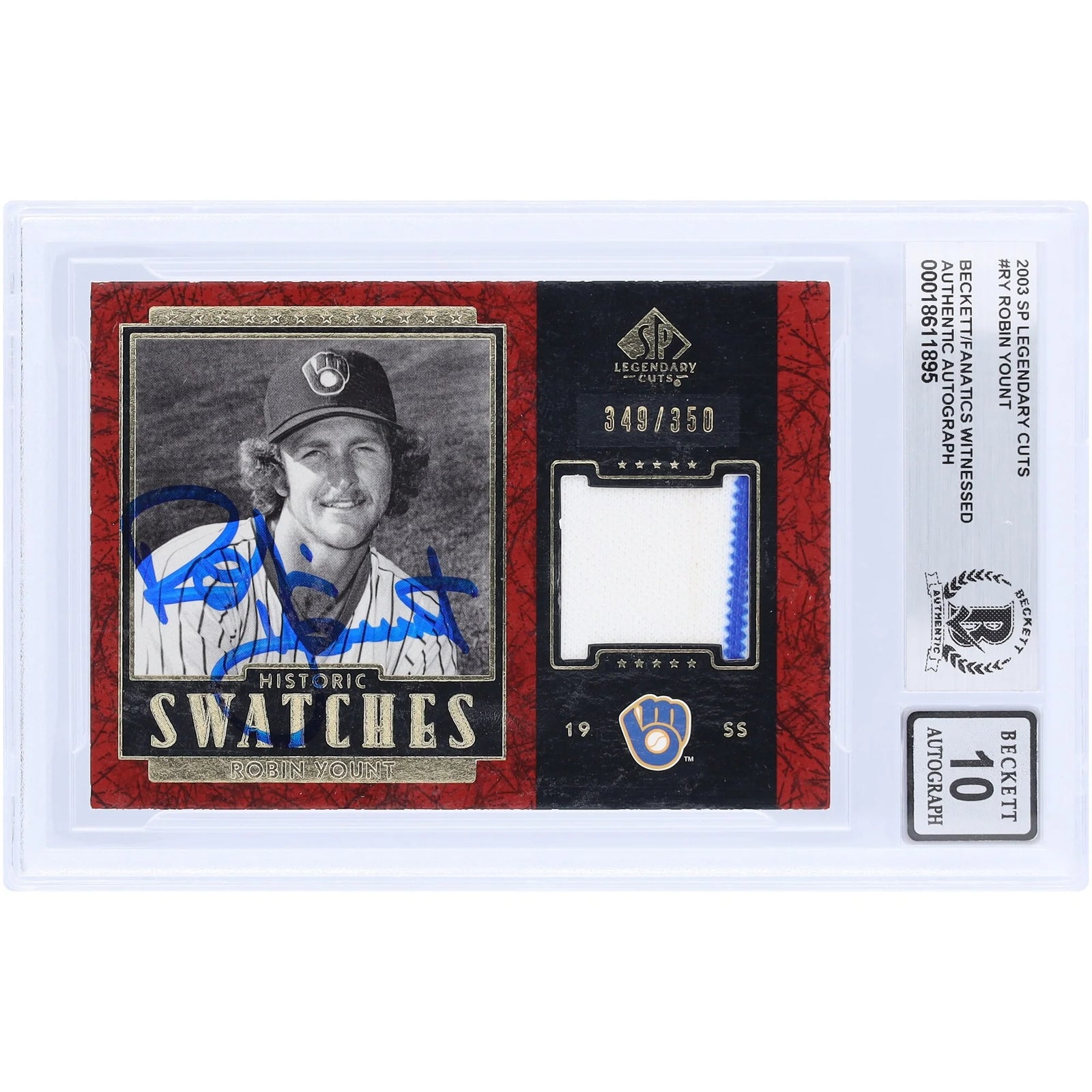 Robin Yount Signed 2003 Upper Deck SP Legendary Cuts Card | Graded 10