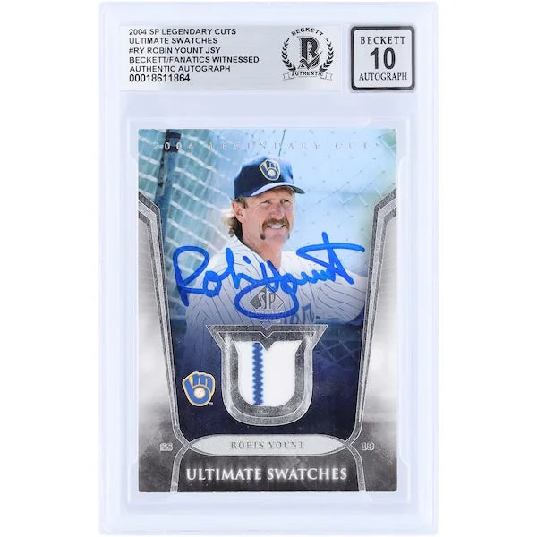 Robin Yount Signed 2004 Upper Deck SP Legendary Cuts Card | Beckett Graded 10
