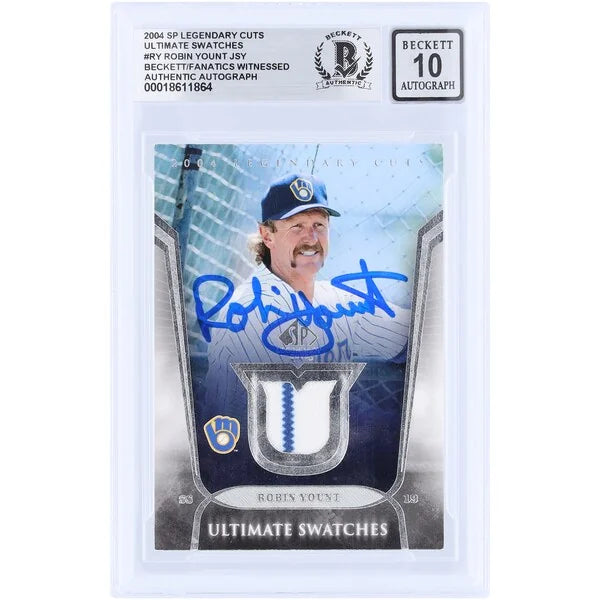 Robin Yount Signed 2004 Upper Deck SP Legendary Cuts Card | Beckett Graded 10