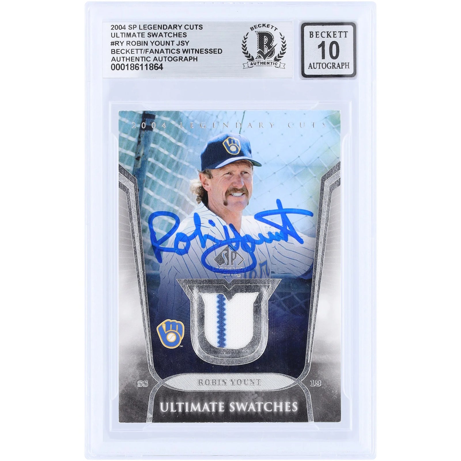 Robin Yount Signed 2004 Upper Deck SP Legendary Cuts Card | Beckett Graded 10