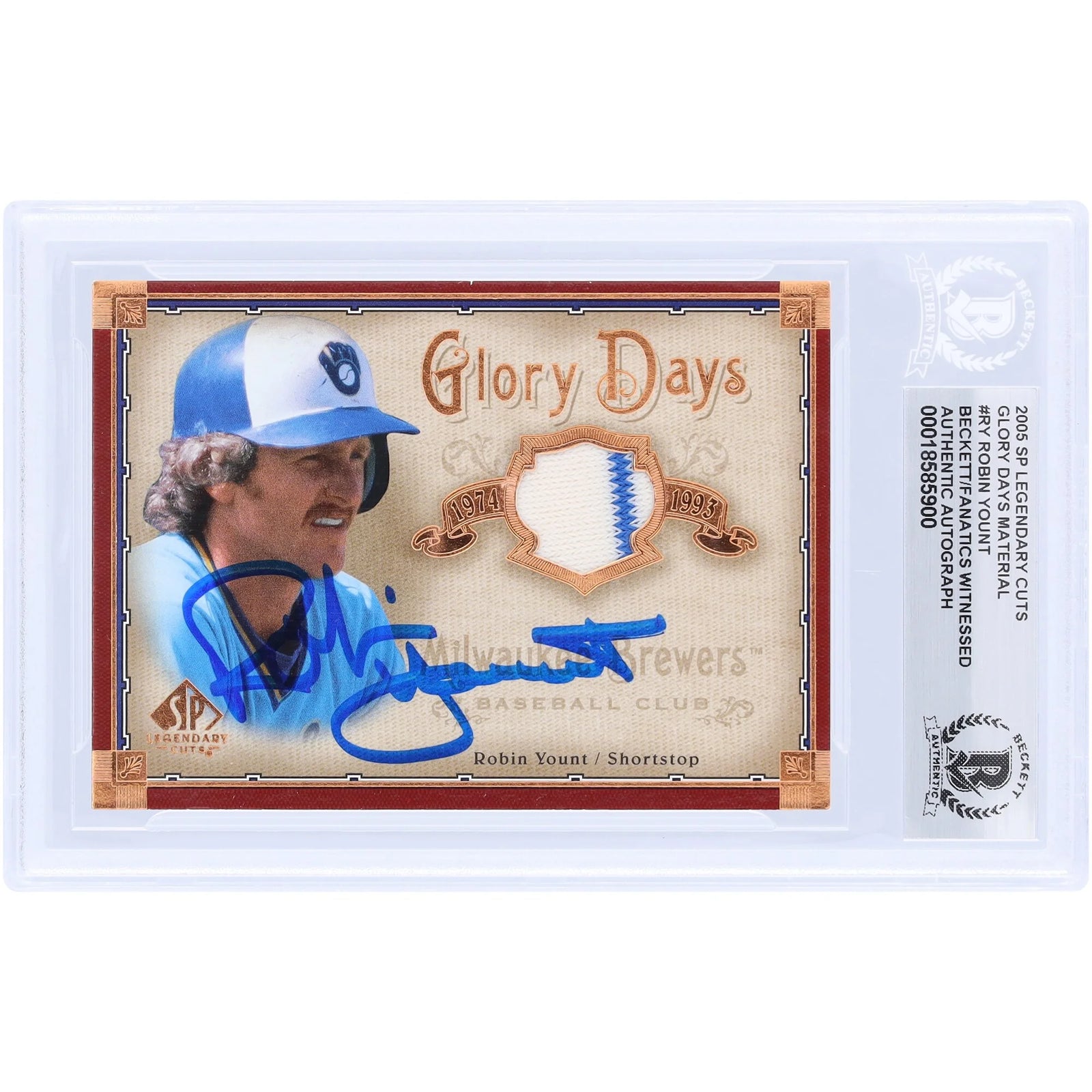 Robin Yount Signed 2005 Upper Deck SP Legendary Cuts Card | Beckett Authenticated