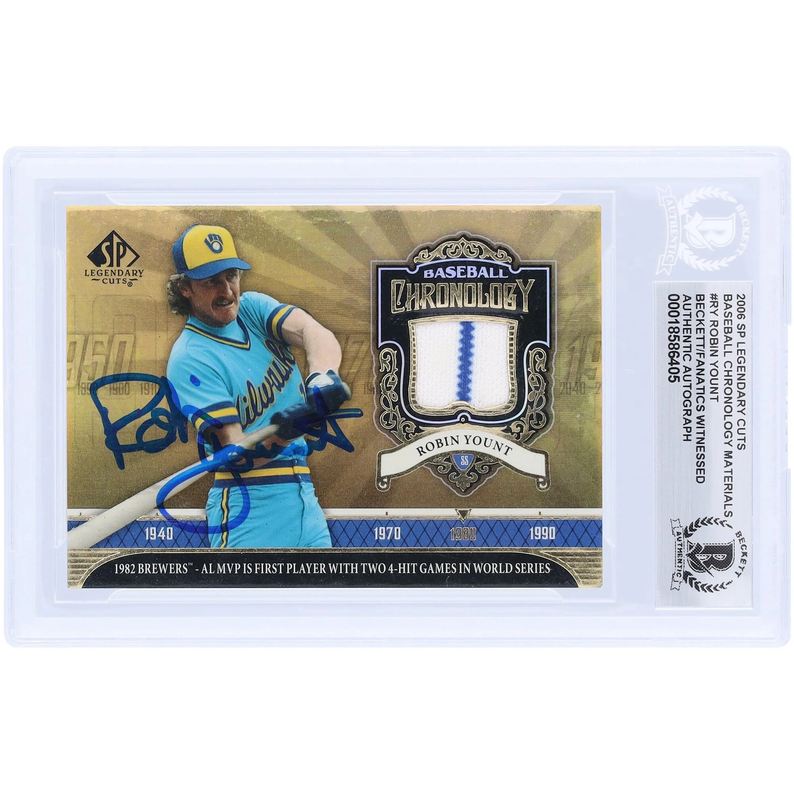 Robin Yount Signed 2006 Upper Deck SP Legendary Cuts Card | Beckett Authenticated