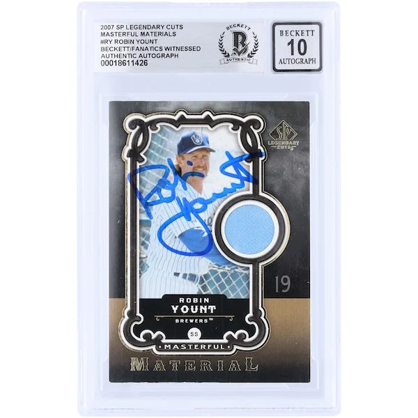 Robin Yount Signed 2007 Upper Deck SP Legendary Cuts Card | Graded 10
