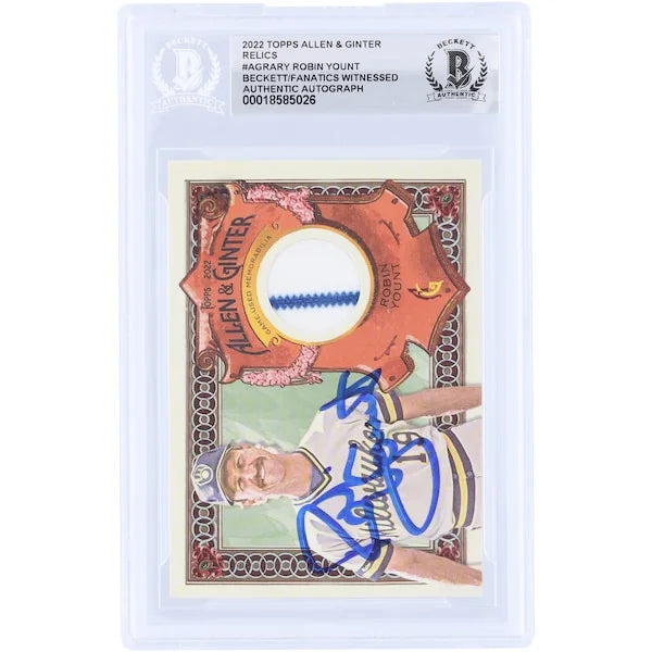 Robin Yount Signed 2022 Topps Allen & Ginter Relic Card | Beckett Authenticated