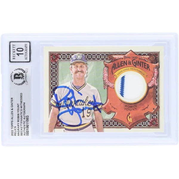 Robin Yount Signed 2022 Topps Allen & Ginter Relic Card | Beckett Graded 10