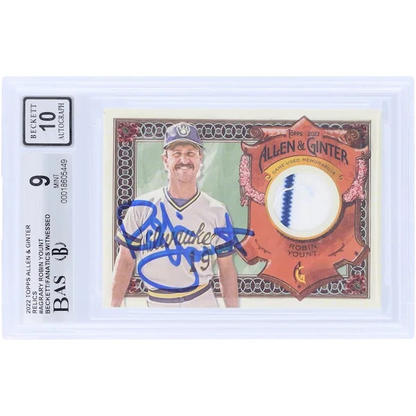 Robin Yount Signed 2022 Topps Allen & Ginter Relic Card | Beckett 9