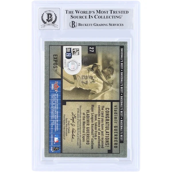 Vladimir Guerrero Signed 2002 Fleer Showcase Card #27 | Montreal Expos
