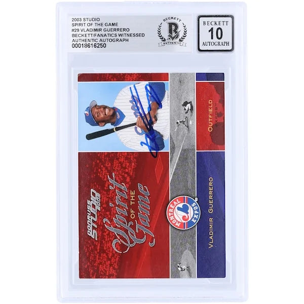 Vladimir Guerrero Signed 2003 Donruss Studio Spirit of the Game Card | Montreal Expos
