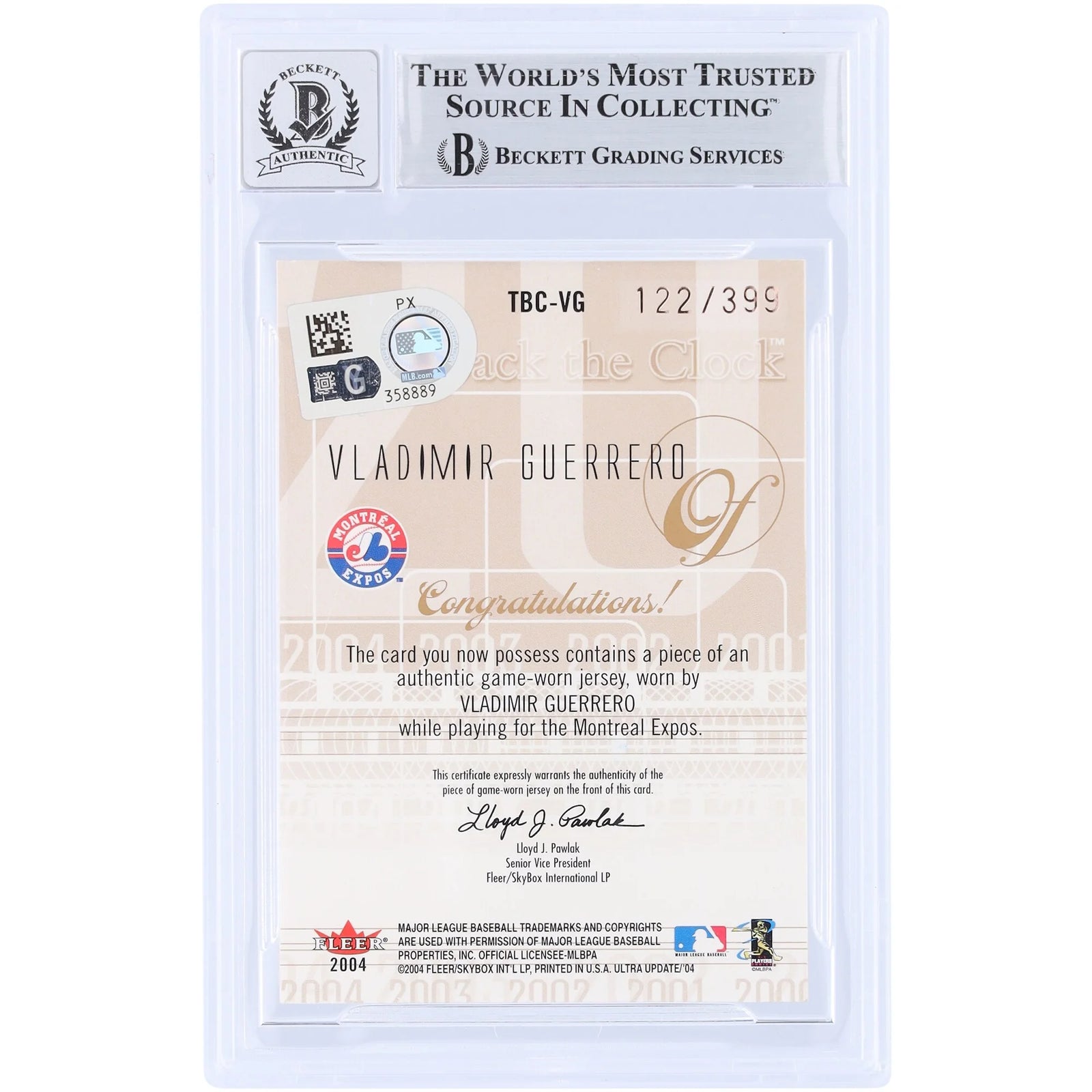 Vladimir Guerrero Signed 2004 Fleer Ultra Card | Montreal Expos