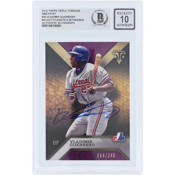 Vladimir Guerrero Signed 2016 Topps Triple Threads Amethyst Card #30 | Graded 10