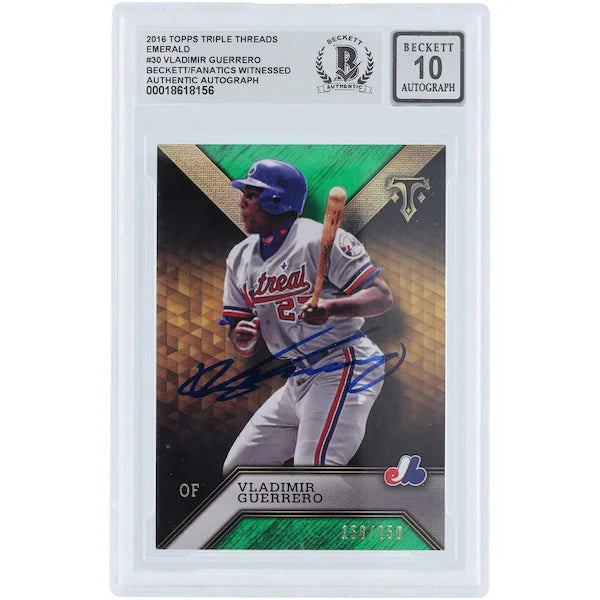 Vladimir Guerrero Signed 2016 Topps Triple Threads Emerald #30 Card | Graded 10