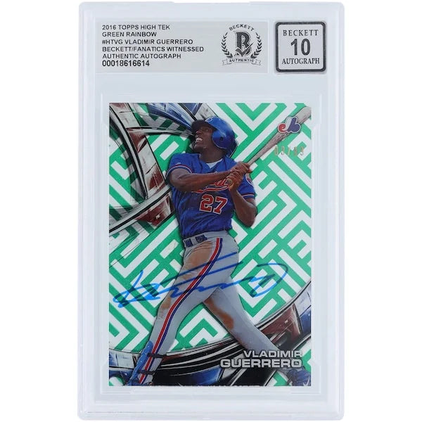 Vladimir Guerrero Signed 2016 Topps High Tek Green Rainbow Card | Beckett Authenticated