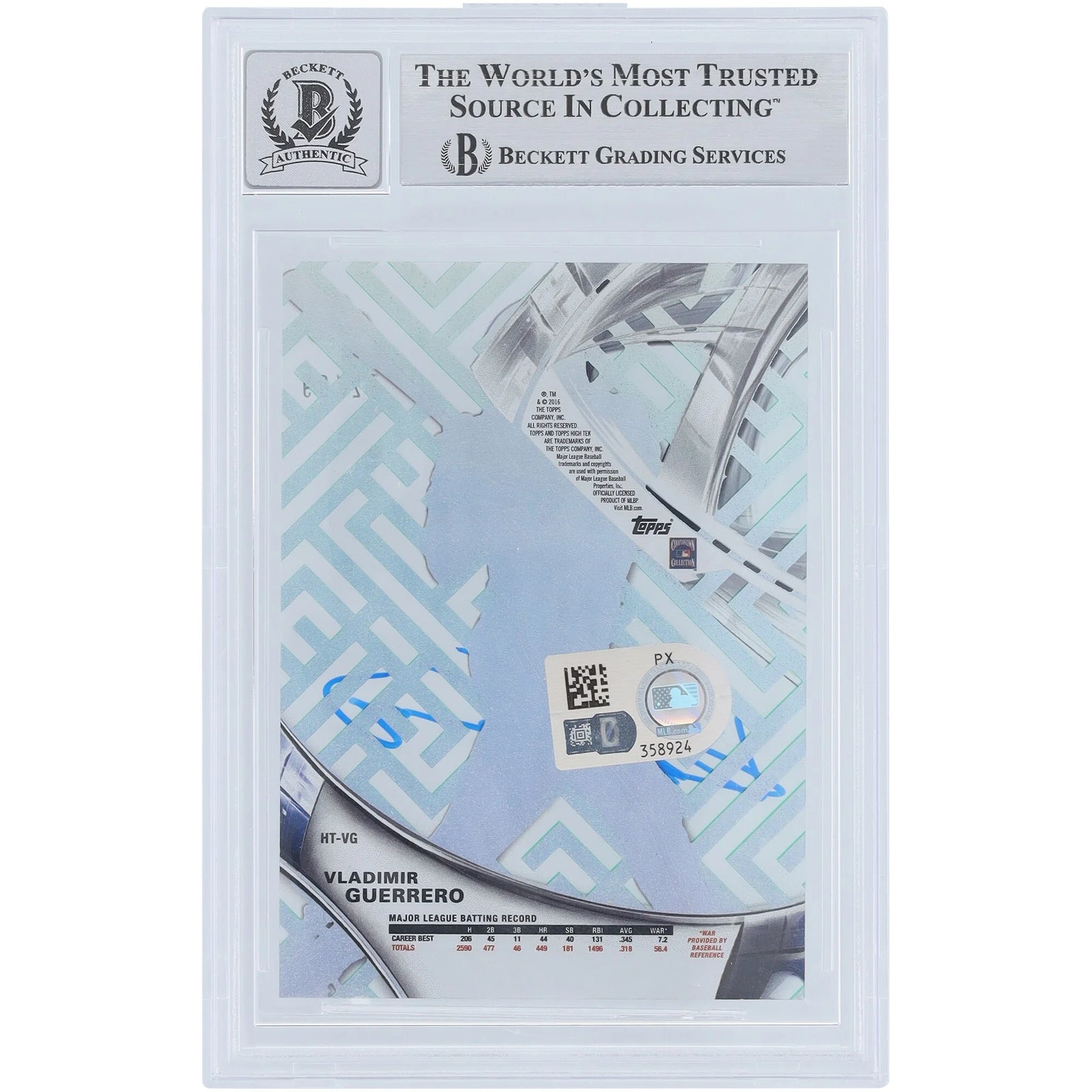 Vladimir Guerrero Signed 2016 Topps High Tek Card | Montreal Expos