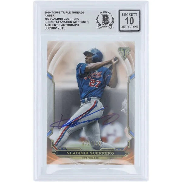 Vladimir Guerrero Signed 2019 Topps Triple Threads Amber #89 Card | Graded 10