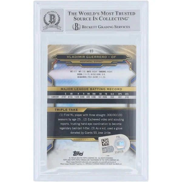 Vladimir Guerrero Signed 2019 Topps Triple Threads Amethyst #89 | Montreal Expos