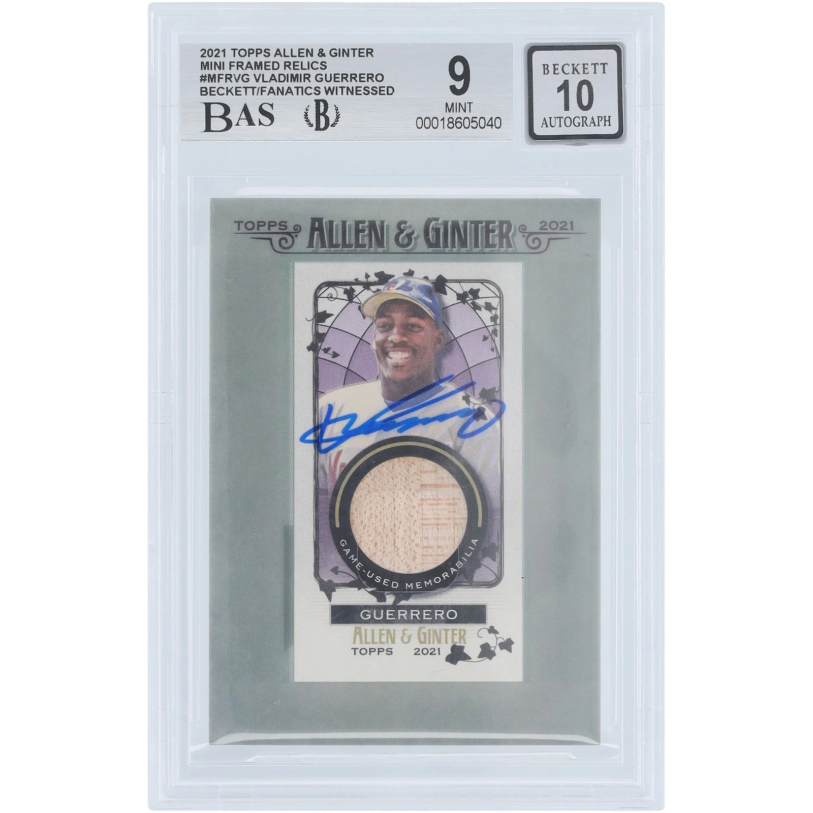 Vladimir Guerrero Signed 2021 Topps Allen & Ginter Mini Card | Montreal Expos
