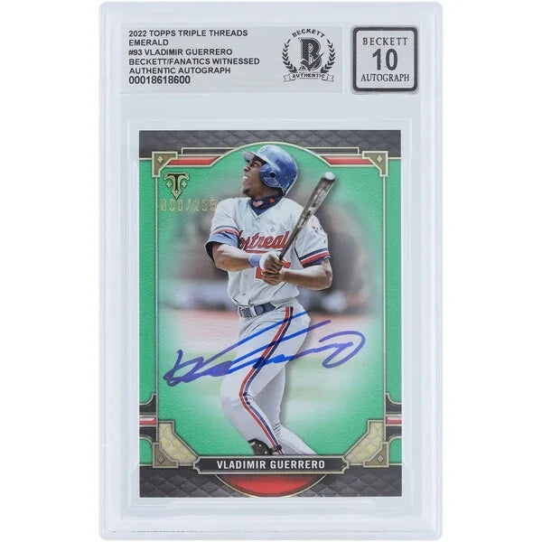 Vladimir Guerrero Signed 2022 Topps Triple Threads Emerald #93 | Graded 10