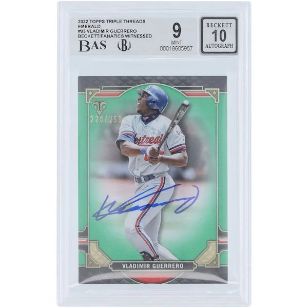 Vladimir Guerrero Signed 2022 Topps Triple Threads Emerald #93 Card | Beckett Authenticate