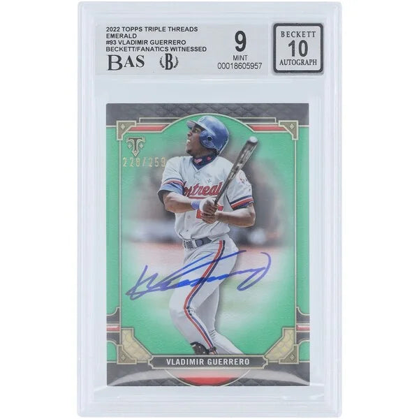 Vladimir Guerrero Signed 2022 Topps Triple Threads Emerald #93 Card | Beckett Authenticate