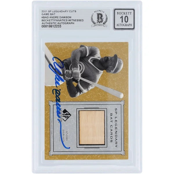 Andre Dawson Signed 2001 Upper Deck SP Legendary Cuts Bat Relic Card | Grade 10