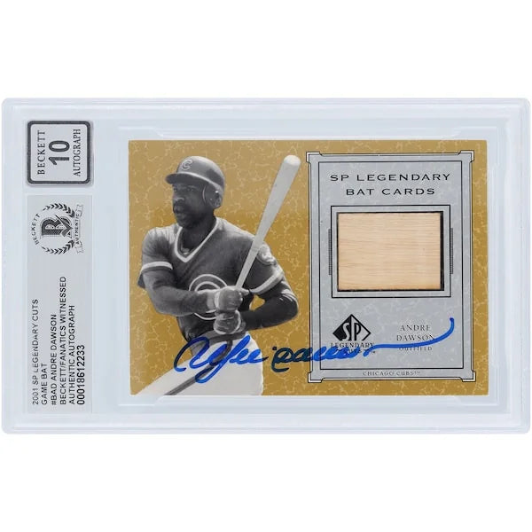 Andre Dawson Signed 2001 Upper Deck SP Legendary Cuts Bat Relic Card | Grade 10