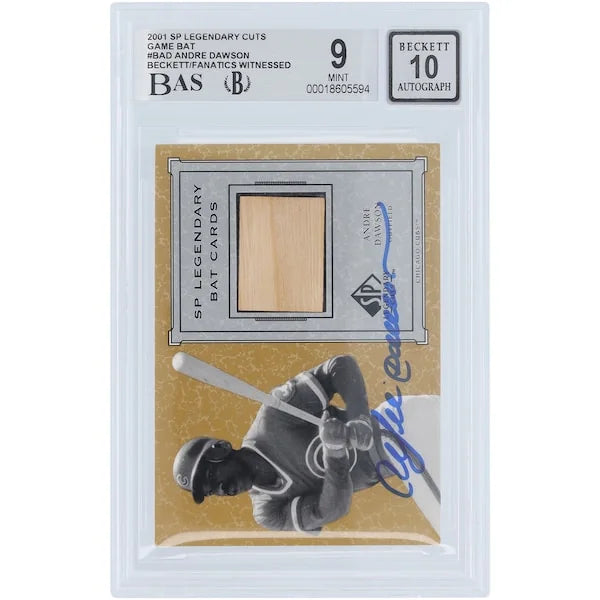 Andre Dawson Signed 2001 Upper Deck SP Legendary Cuts Bat Relic Card | Graded 9