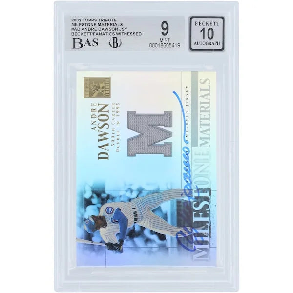 Andre Dawson Signed 2002 Topps Tribute Milestone Materials Card | Beckett Authenticated