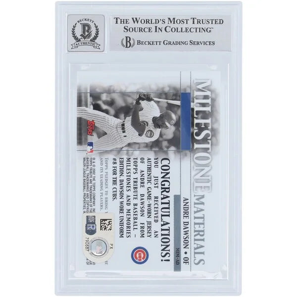 Andre Dawson Signed 2002 Topps Tribute Milestone Materials Card | Beckett Authenticated