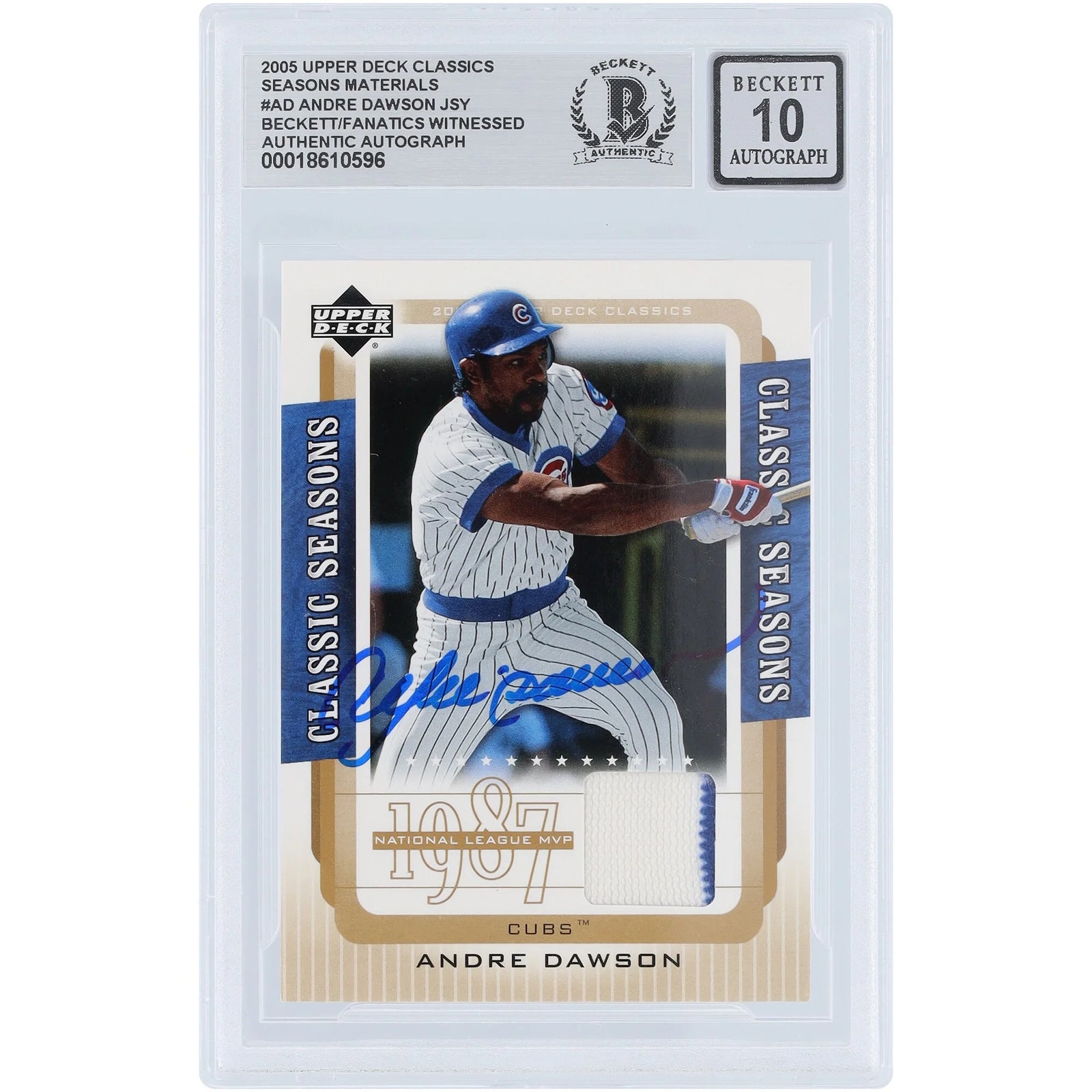Andre Dawson Signed 2005 Upper Deck Classic Seasons Card | Cubs Graded 10